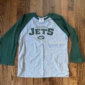 NFL New York Jets Kids Long Sleeve Tee - Green and Gray